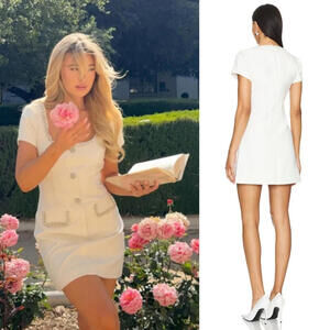 LIKELY | Sergio Dress White Short Sleeve Crystal Pearl Mini 2 NWT $378 msrp